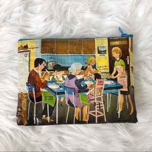 Vintage Bags - 100% Recycled French Words Pencil Pouch Vintage Bags - 100% Recycled French Words Pencil Pouch